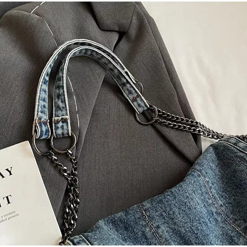 Denim Canvas Shoulder Bag