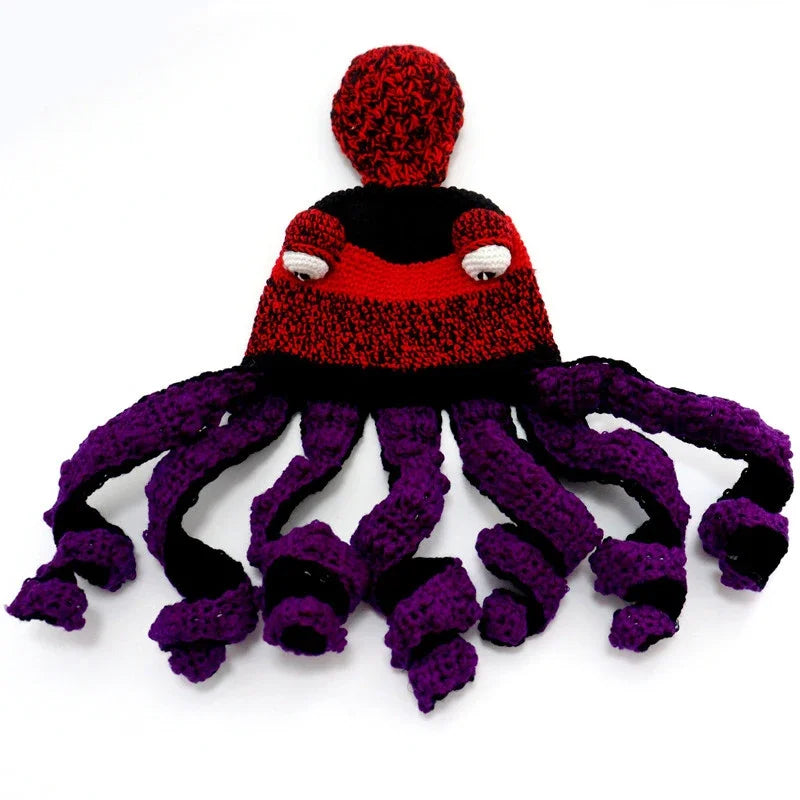 Hand Knit Wool Octopus Hat