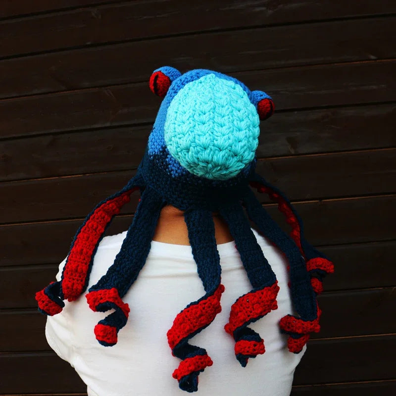 Hand Knit Wool Octopus Hat