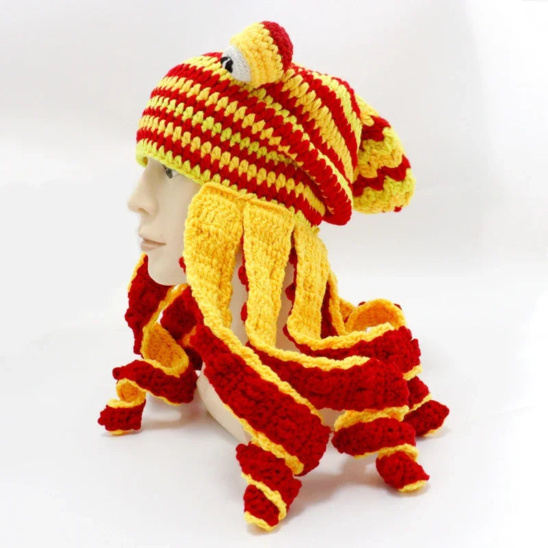 Hand Knit Wool Octopus Hat