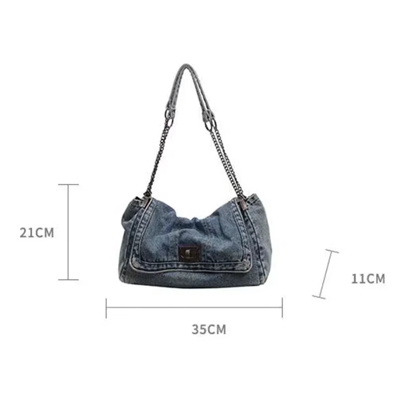 Denim Canvas Shoulder Bag