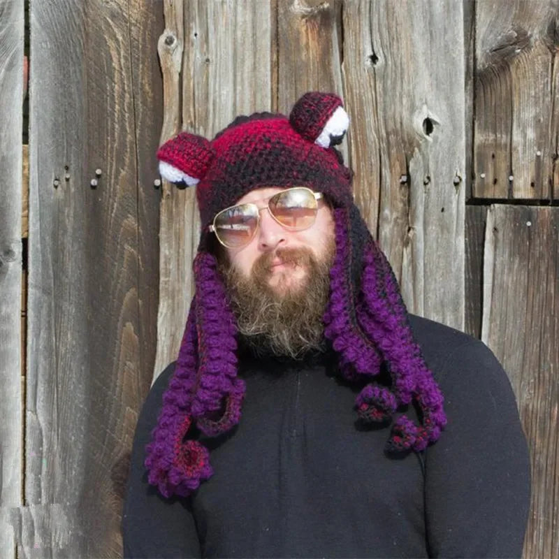 Hand Knit Wool Octopus Hat