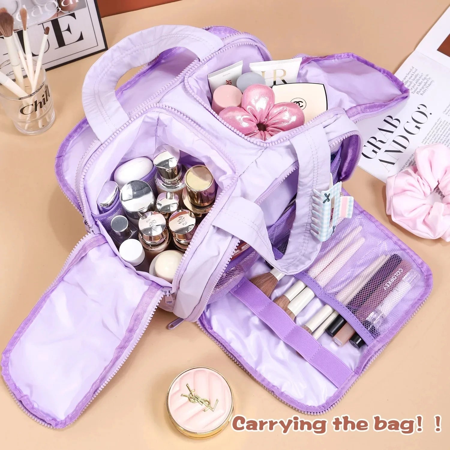 Large Capaci Portable Lightweight Makeup Bag