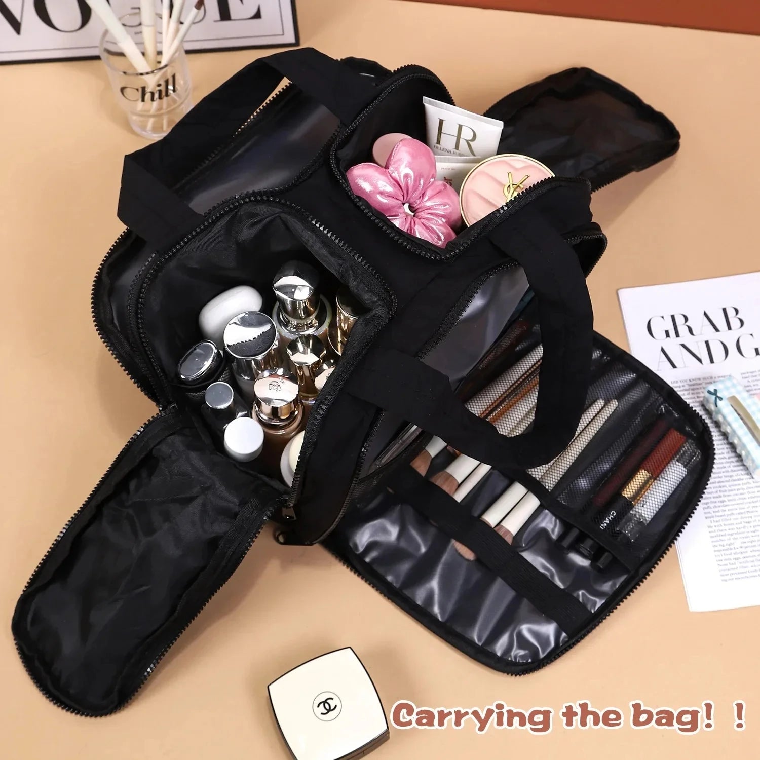 Large Capaci Portable Lightweight Makeup Bag