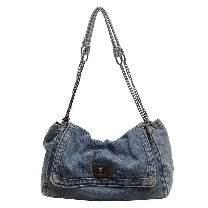 Denim Canvas Shoulder Bag