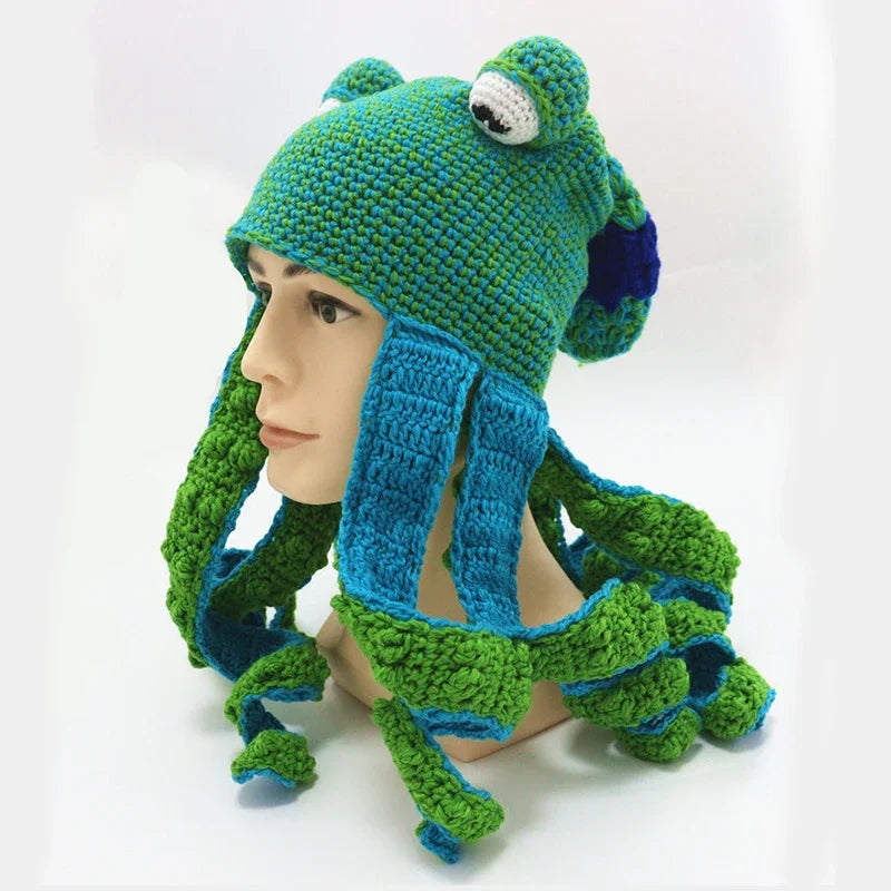 Hand Knit Wool Octopus Hat