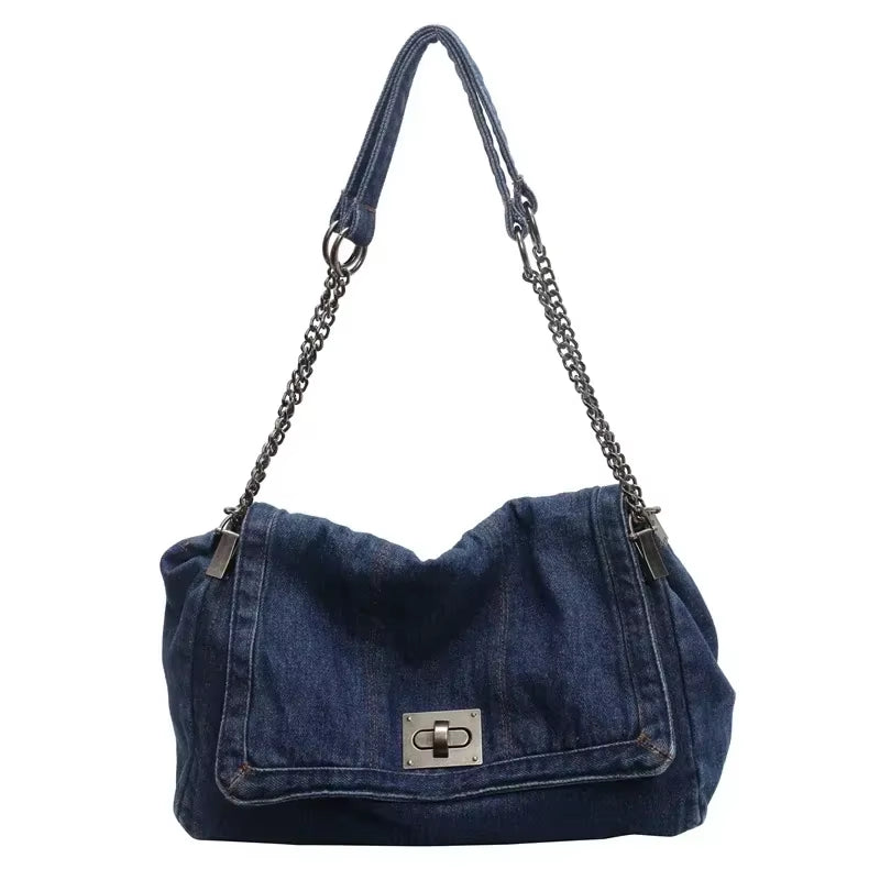 Denim Canvas Shoulder Bag