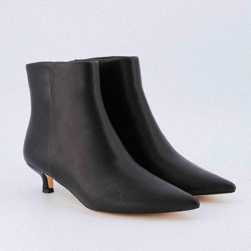 Cushionaire Women'S Barbi Kitten Heel Bootie – Soft Vegan Leather