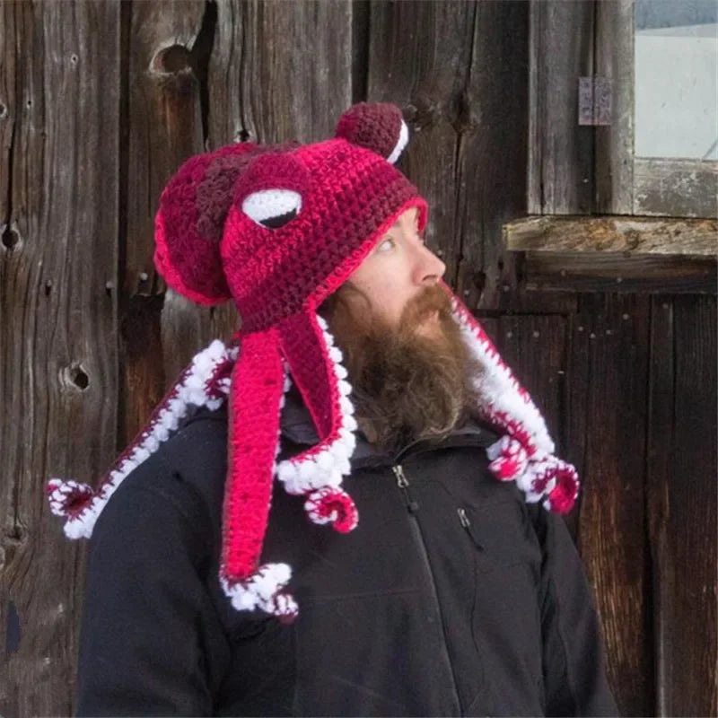 Hand Knit Wool Octopus Hat
