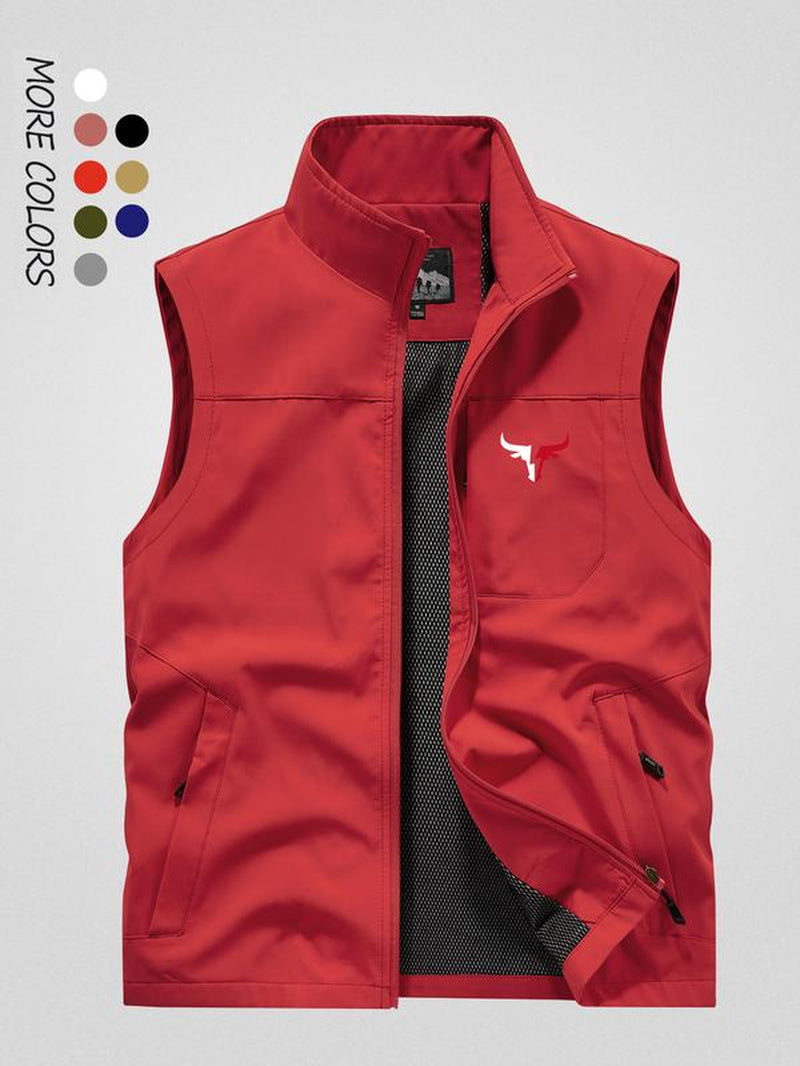 Men's Solid Color Hooded Vest Jacket