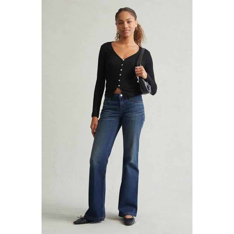 Pacsun Jade Low Rise Bootcut Jeans Dark Blue Tint