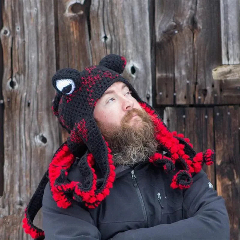 Hand Knit Wool Octopus Hat